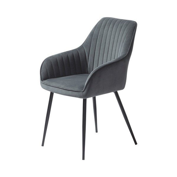 Sivá zamatová jedálenská stolička Melfort – Unique Furniture