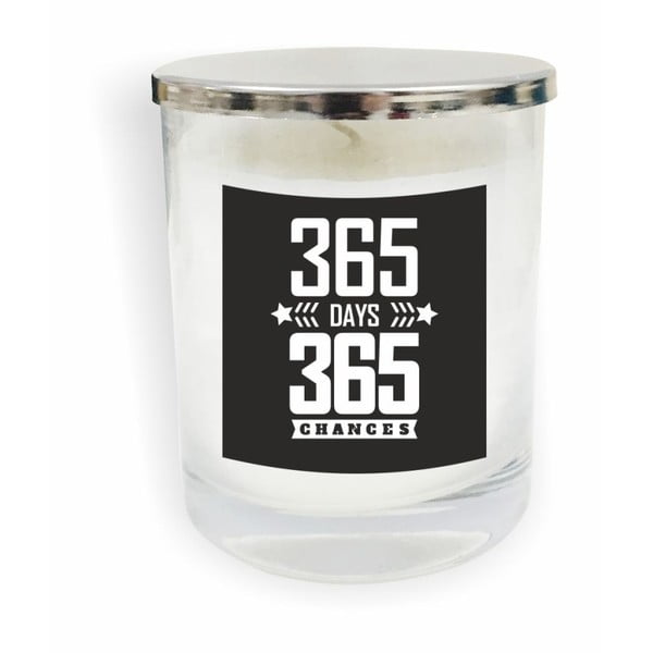 Biela sviečka North Carolina Scandinavian Home Decors Motto Glass Candle V14