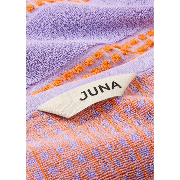 Uterák v oranžovo-ľavanduľovej farbe z bio bavlny 50x100 cm Check - JUNA-image-1