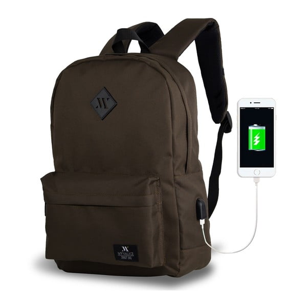Tmavohnedý batoh s USB portom My Valice SPECTA Smart Bag