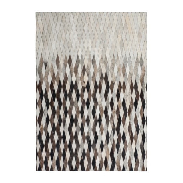 Krémovo-sivý kožený koberec Eclipse, 160x230cm