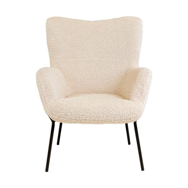 Krémovobiele kreslo z umelej kožušiny Glasgow – Bonami Essentials-image-2