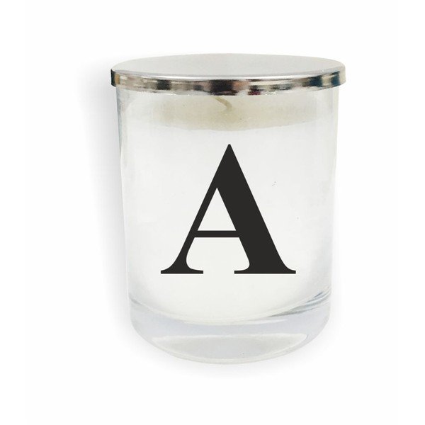 Bielo-čierna sviečka North Carolina Scandinavian Home Decors Monogram Glass Candle A V1