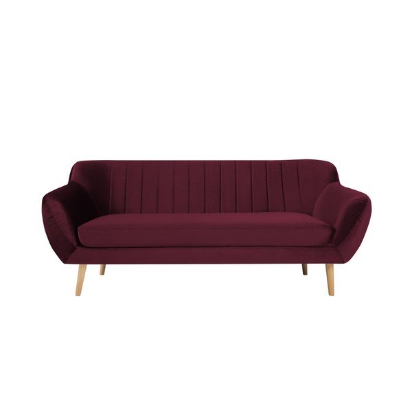 Vínovočervená trojmiestna pohovka Mazzini Sofas Benito