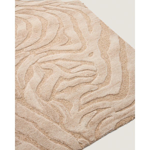 Béžový ručne tkaný koberec s prímesou vlny 200x300 cm Tribet – Kave Home-image-4