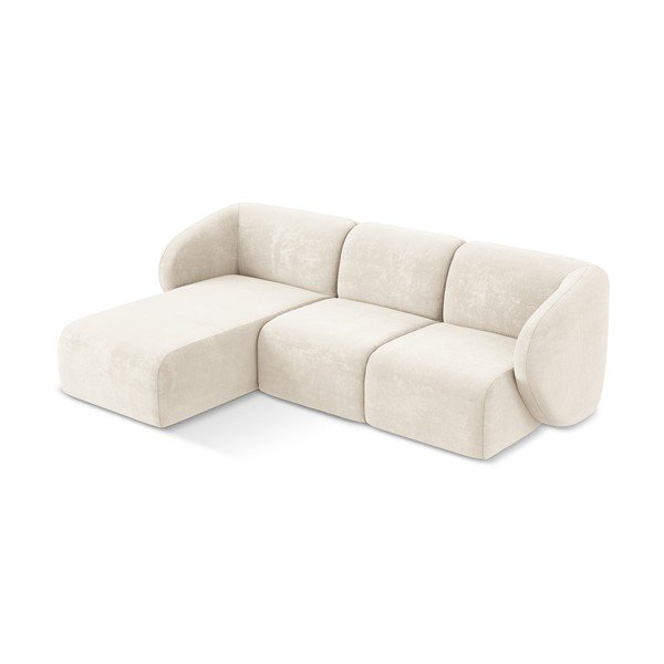 Béžová ženilková rohová pohovka (ľavý roh/s leňoškou) Lani – Makamii-image-2