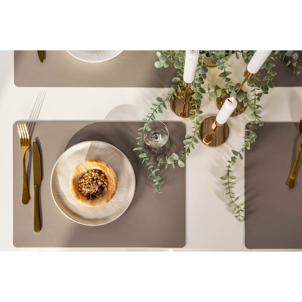 Sivo-béžové prestieranie z recyklovanej kože ZicZac Titane, 33 x 45 cm-image-1