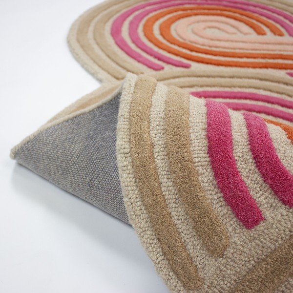 Ružový ručne tkaný vlnený behúň 80x300 cm Spiral Shaped  – Flair Rugs-image-4