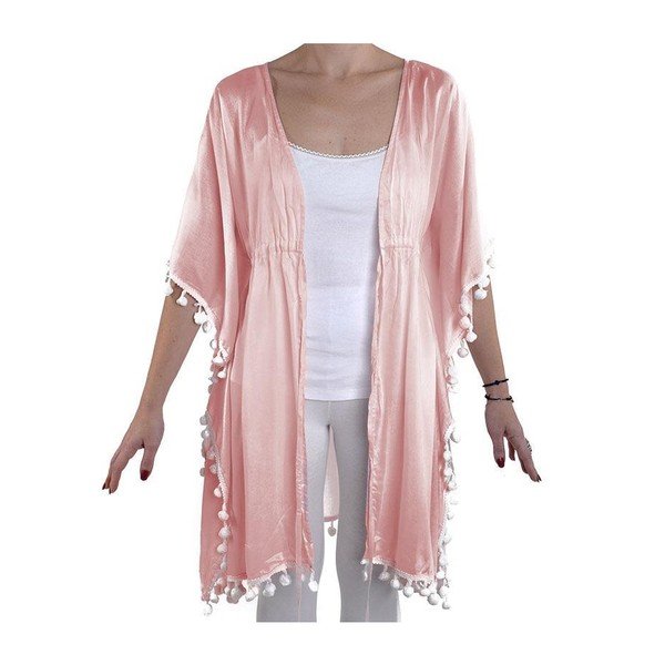 Plážové poncho BLE Inart, ružové