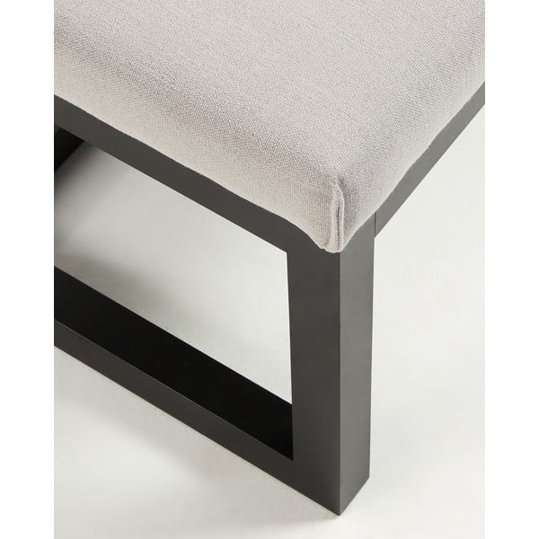 Čierna/sivobéžová lavica Loya – Kave Home-image-3