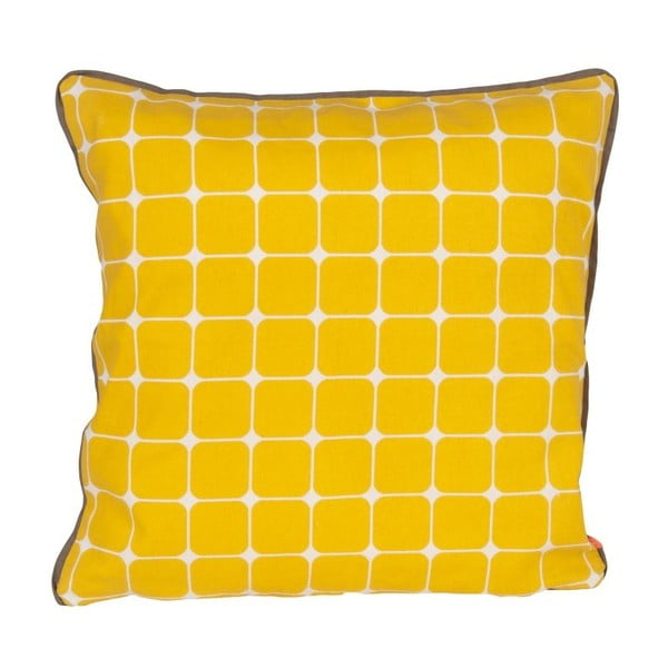 Vankúš s výplňou Tiles Yellow, 45x45 cm