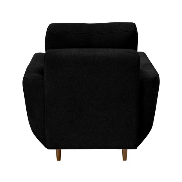 Čierne kreslo Mazzini Sofas Flower, svetlé nohy-image-3