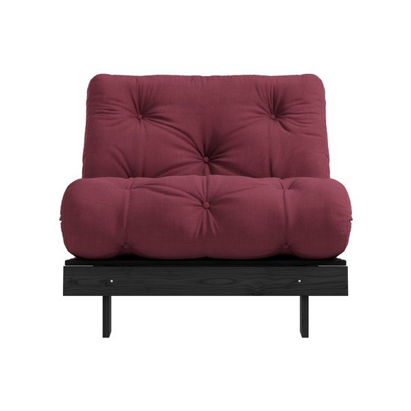 Rozkladacie kreslo s tmavočerveným poťahom Karup Design Roots Black/Bordeaux-image-1