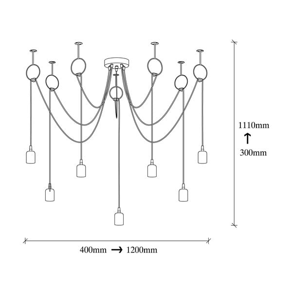 Čierne závesné svietidlo pre 7 žiaroviek Opviq lights Sirin-image-3