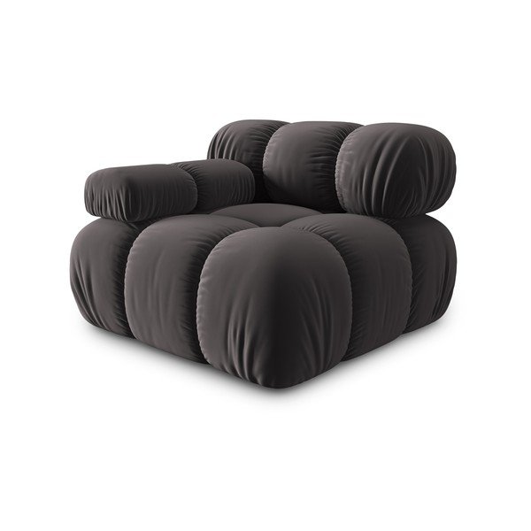 Tmavosivý zamatový modul pohovky (ľavý roh) Bellis – Micadoni Home-image-3
