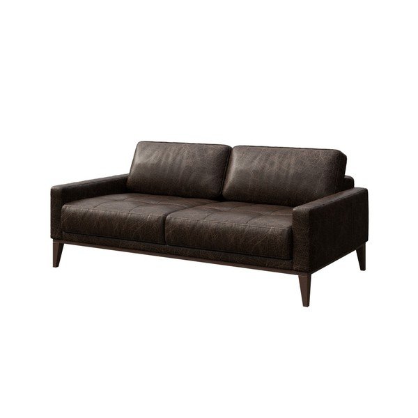 Tmavohnedá kožená pohovka MESONICA Musso Tufted, 173 cm-image-2