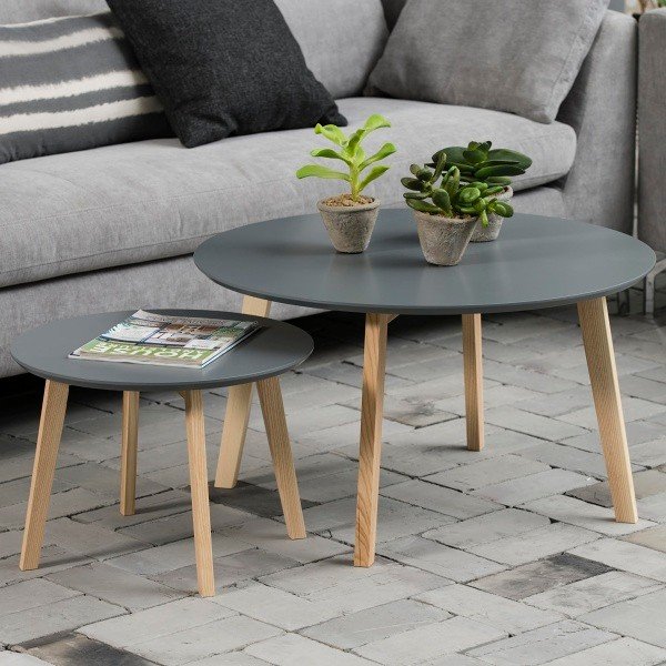 Sivý odkladací stolík Actona Molina, ⌀ 50 cm-image-2