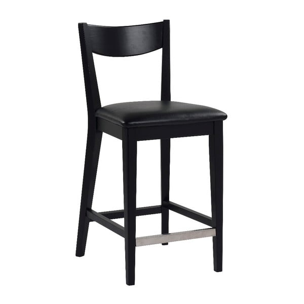 Čierna barová stolička s čiernym vankúšom na sedenie Rowico Dylan