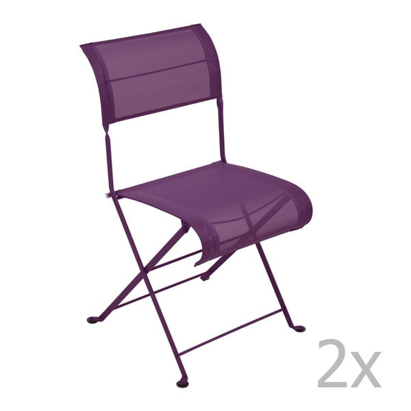 Sada 2 fialových skladacích stoličiek Fermob Dune