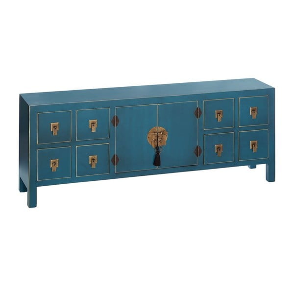 Modrá nízka komoda 130x50,5 cm Oriente – Ixia