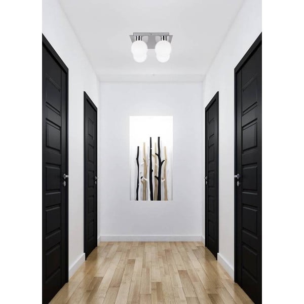 Stropné svietidlo v striebornej farbe so skleneným tienidlom 25x25 cm Oden - Candellux Lighting-image-2