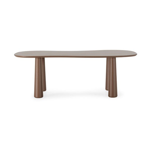 Hnedý konferenčný stolík s doskou z borovicového dreva 110x220 cm Nahia – MOME