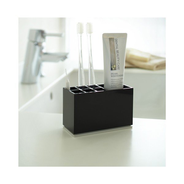 Čierny plastový stojan na zubné kefky Mist – YAMAZAKI-image-1