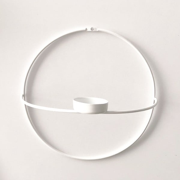 Biely nástenný svietnik Circle, ø 21 cm