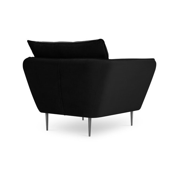 Čierne zamatové kreslo Mazzini Sofas Acacia