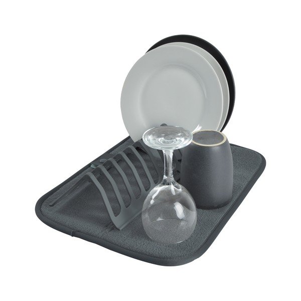 Sivá plastová odkvapkávacia podložka na riad 36x28 cm – Homéa-image-1