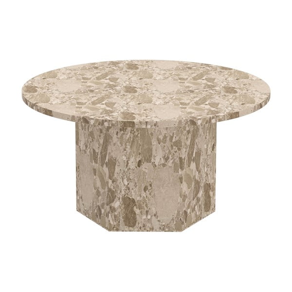 Svetlohnedý mramorový okrúhly konferenčný stolík ø 80 cm Naxos – Actona-image-4