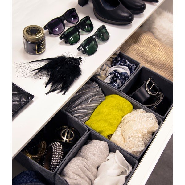 Súprava 3 sivých organizérov Bigso Box of Sweden Drawer-image-2