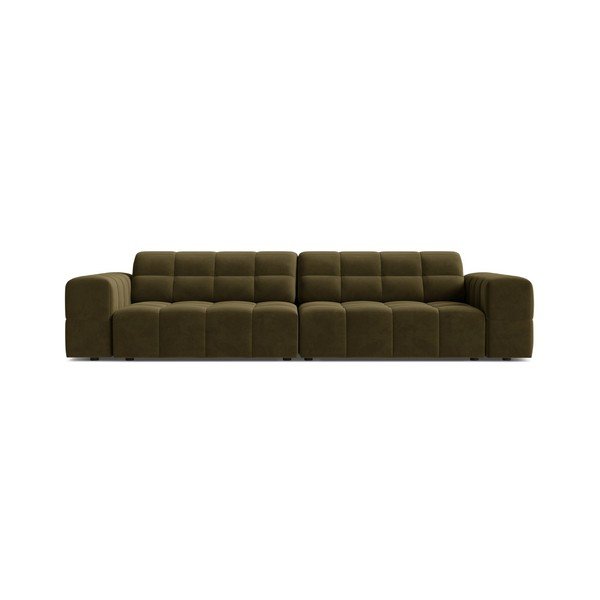 Khaki zamatová pohovka 252 cm Chicago – Cosmopolitan Design