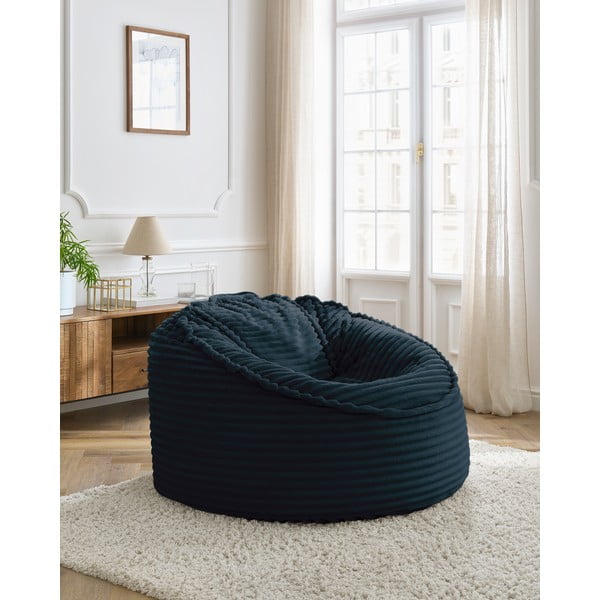 Tmavomodrý menčestrový sedací vak Socrate – Bobochic Paris-image-1