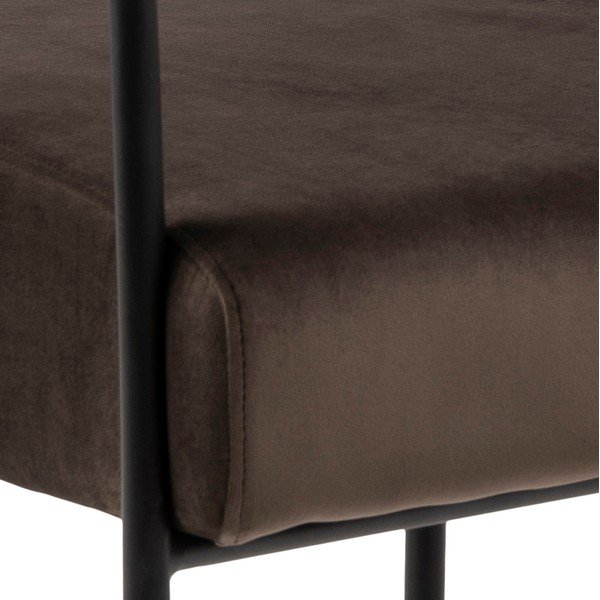 Tmavohnedé zamatové kreslo Actona Cloe-image-3
