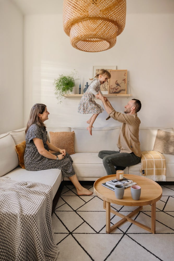 Inšpirácia: Obývacia izba, Škandinávsky štýl, Textil