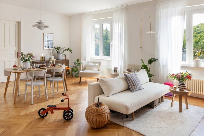 Inšpirácia: Obývacia izba, Jedáleň, Škandinávsky štýl