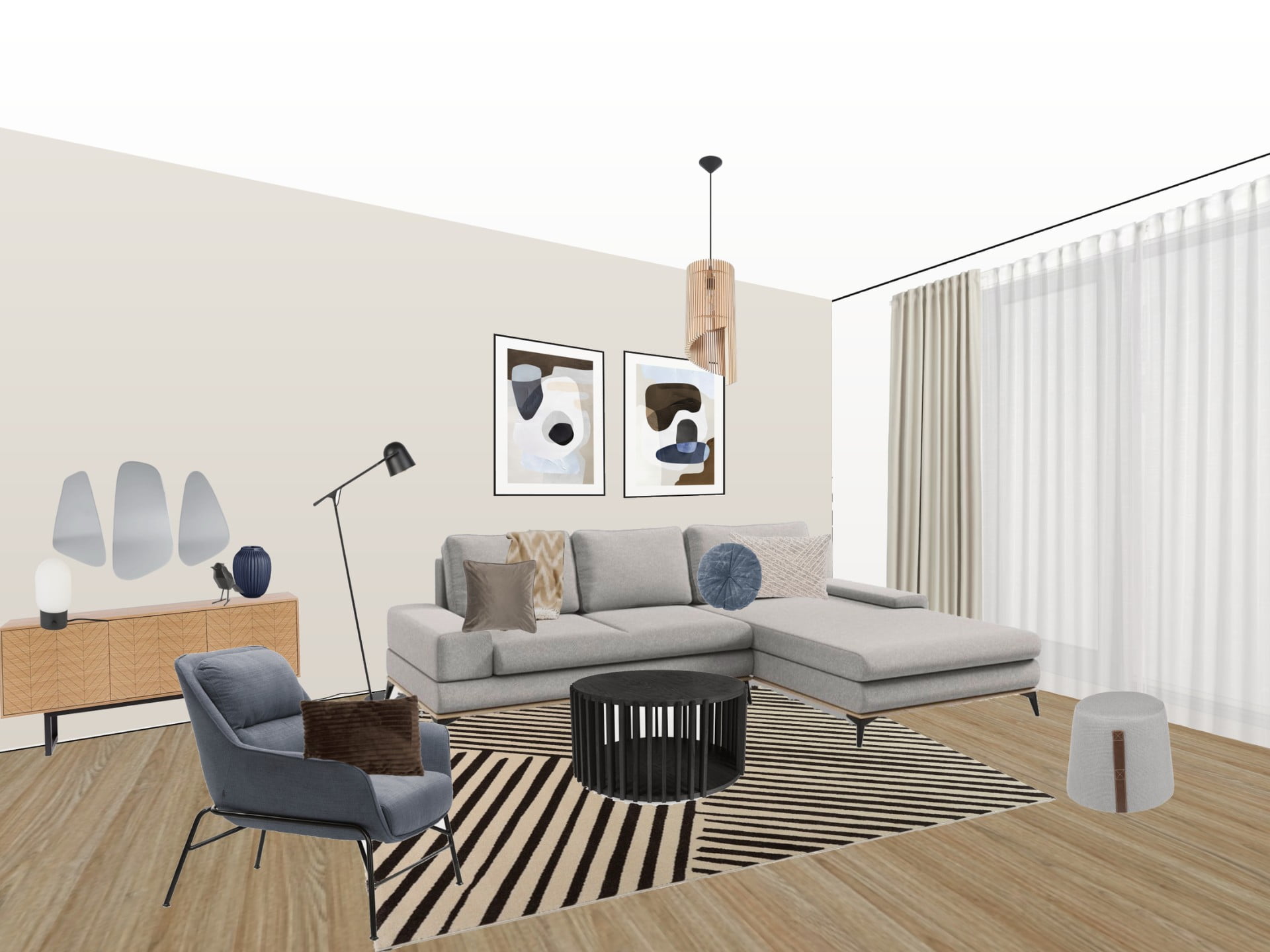 Vizualizácia obývacej izby