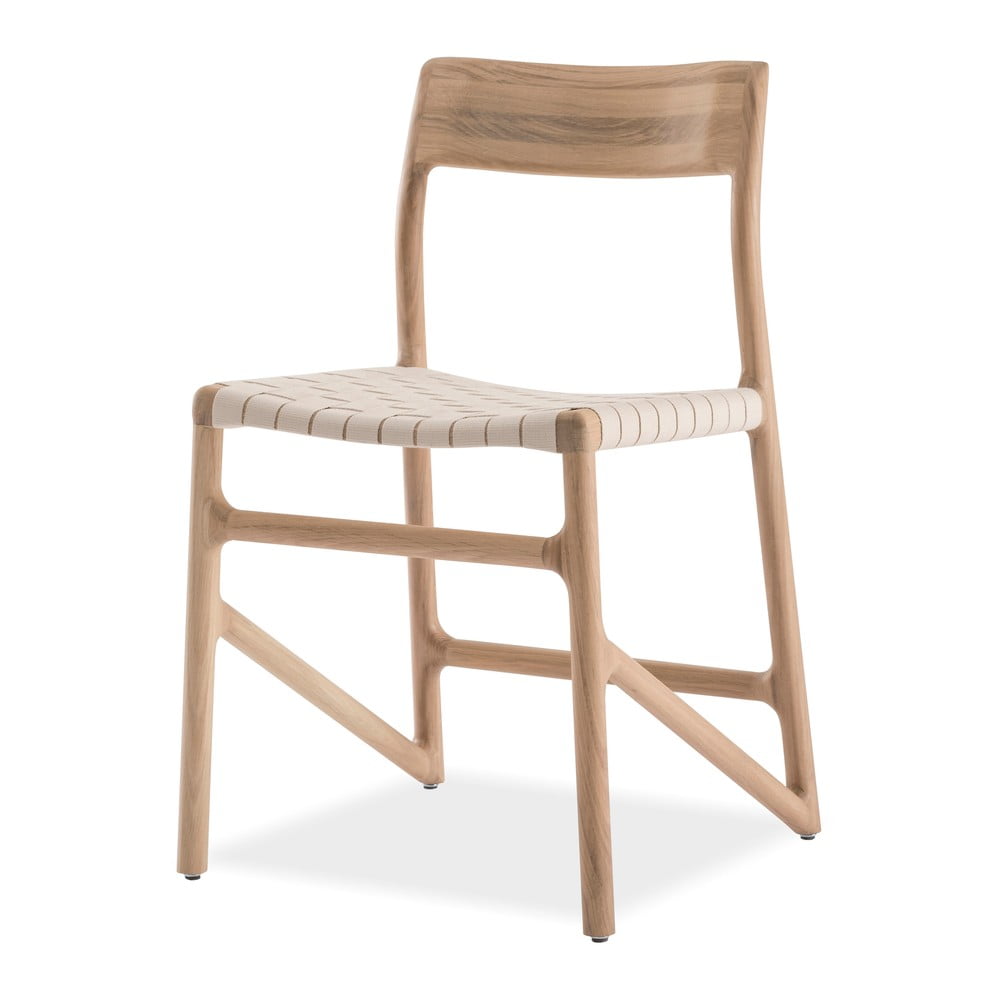 E-shop Jedálenská stolička z masívneho dubového dreva s bielym sedadlom Gazzda Fawn