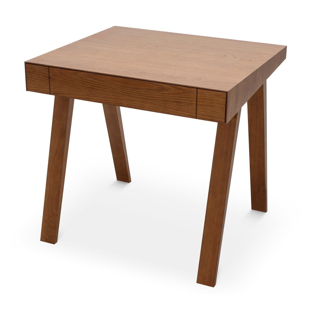 E-shop Hnedý stôl s nohami z jaseňového dreva EMKO 4.9, 80 x 70 cm