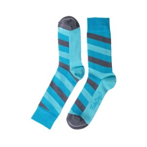 Modré ponožky Funky Steps Stripes, veľkosť 39 - 45