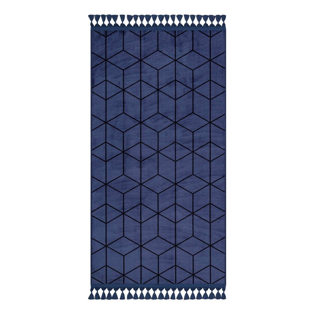 E-shop Modrý umývateľný koberec behúň 300x100 cm - Vitaus