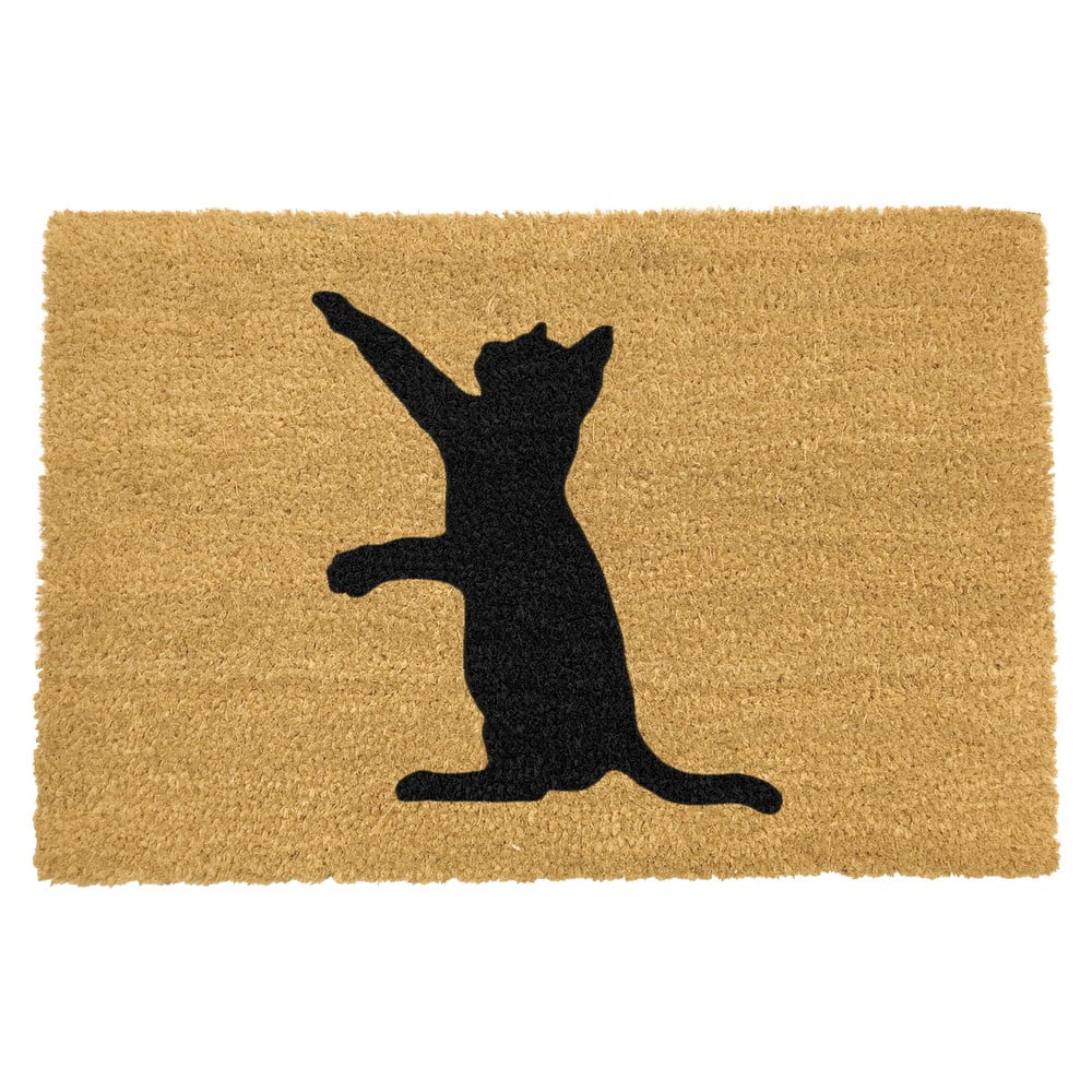 E-shop Rohožka z prírodného kokosového vlákna Artsy Doormats Cat, 40 x 60 cm