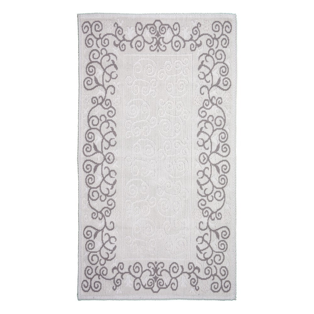 Sivo-béžový bavlnený koberec Vitaus Orkide, 80 × 150 cm