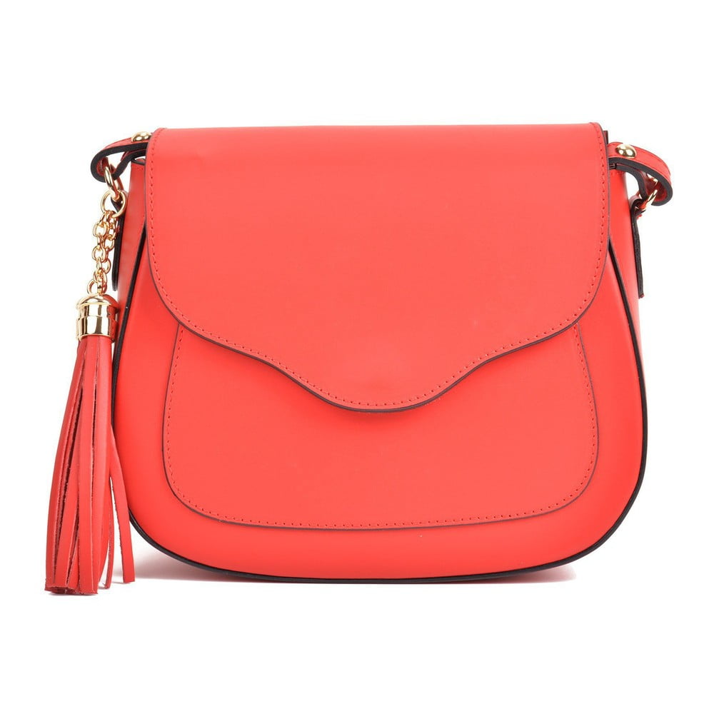 E-shop Červená kožená kabelka Mangotti Bags Silvia