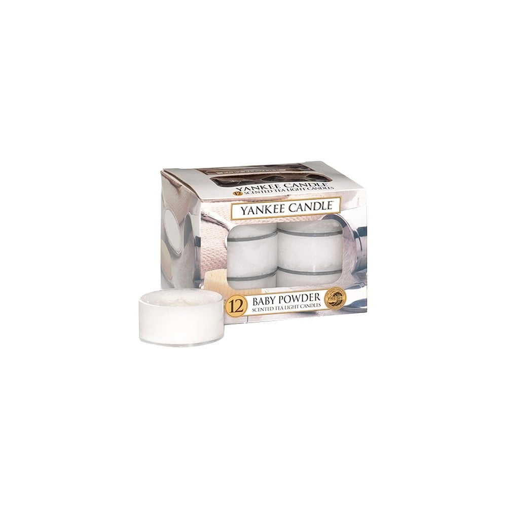 Obrázok Yankee Candle Baby Powder čajová sviečka 12 x 9,8 g  