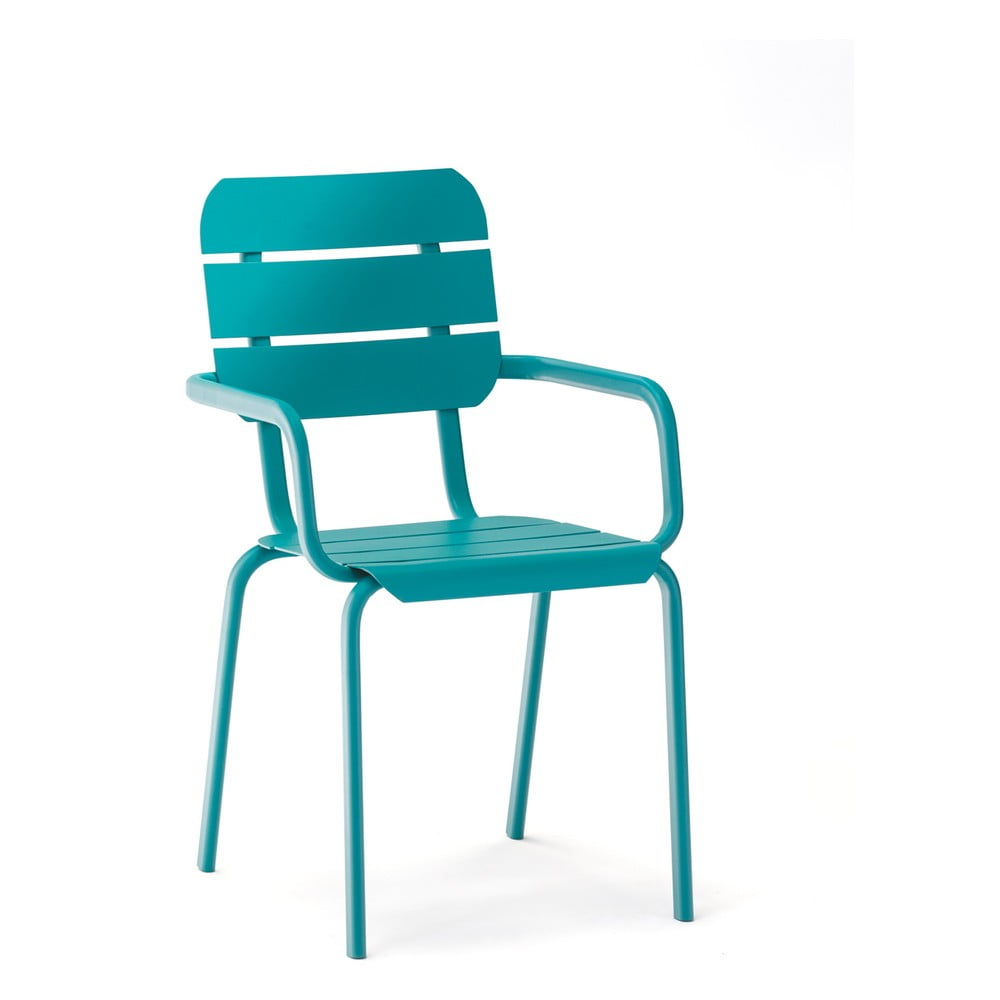 E-shop Sada 4 modrých záhradných stoličiek s podrúčkami Ezeis Alicante