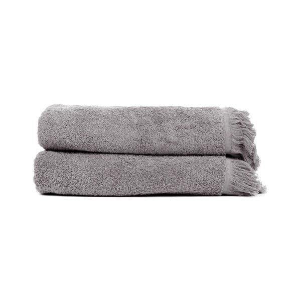 Sada 2 antracitovosivých uterákov zo 100% bavlny Bonami Selection, 50 × 90 cm