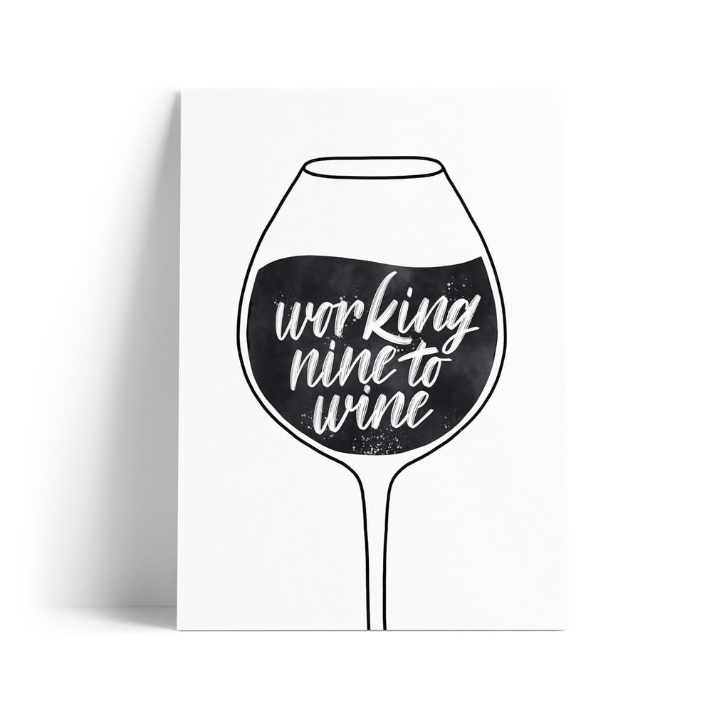 E-shop Print s motívom Working Nine to Wine Printintin, formát A4