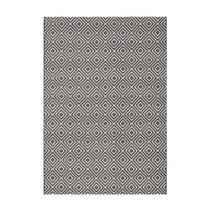 Čierny koberec vhodný aj do exteriéru Karo, 160 × 230 cm